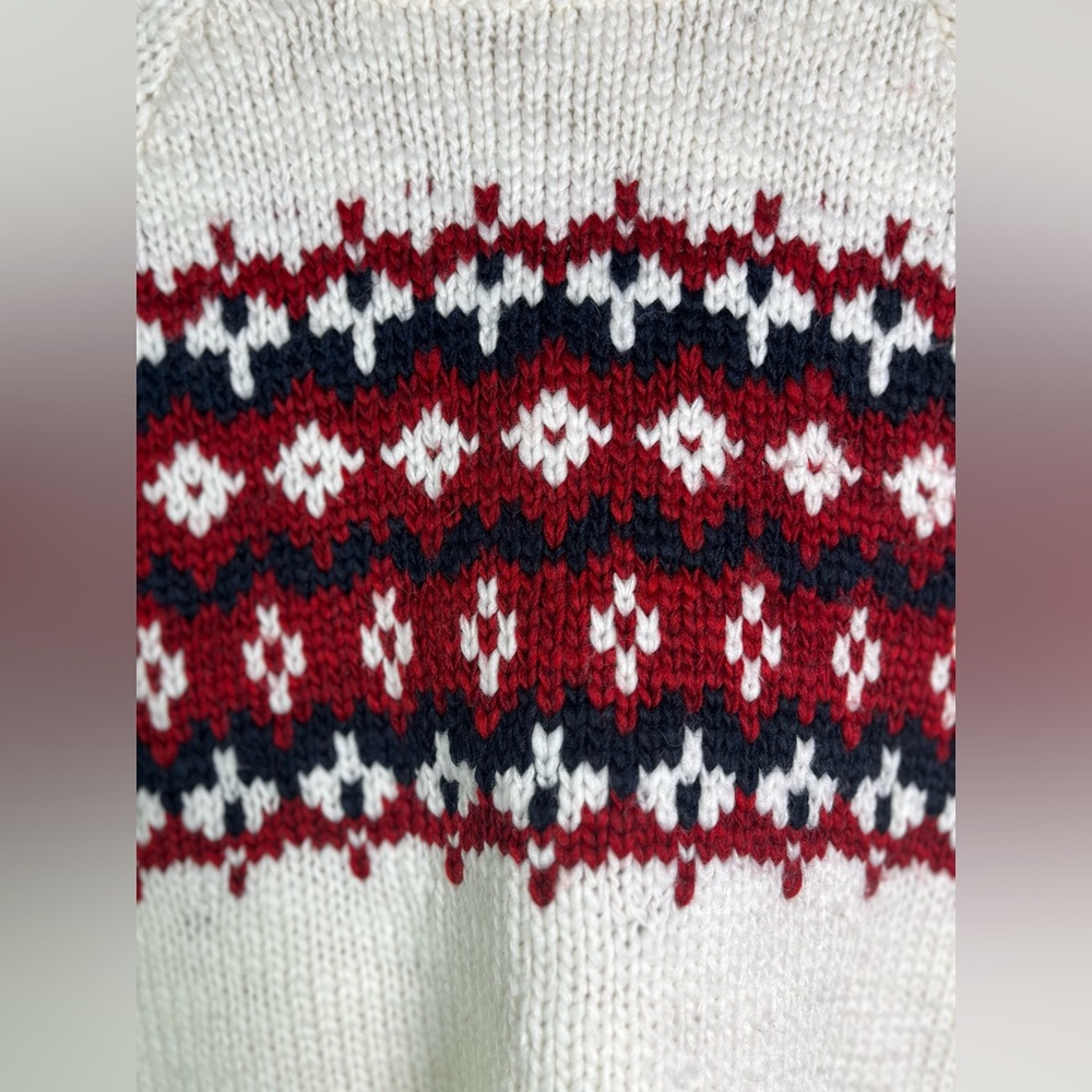 American Eagle Outfitters Women’s Large Fair Isle Chunky Knit Wool Blend Sweater - Picture 2 of 9